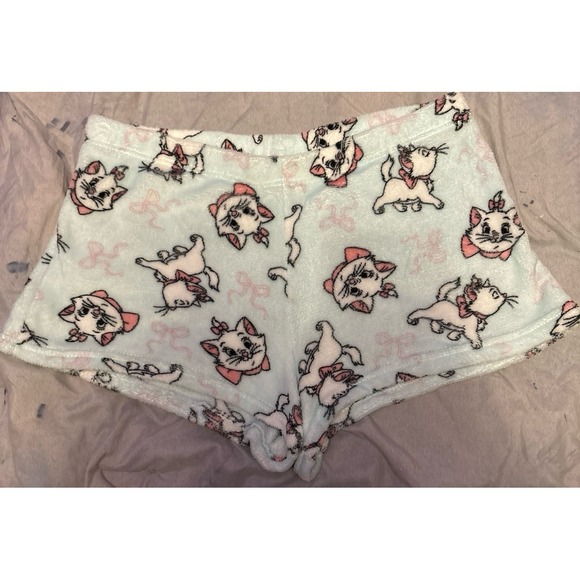 Disney Aristocats Women's Coquette Bow Super Soft Fleece Marie Sleep Shorts, L - Picture 1 of 5